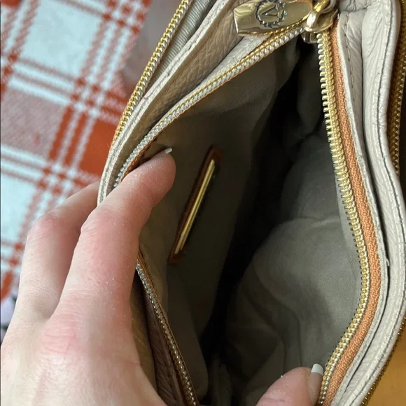 Valentina Cream Crossbody with Tan Trim and Gold Hardware - Picture 6 of 14